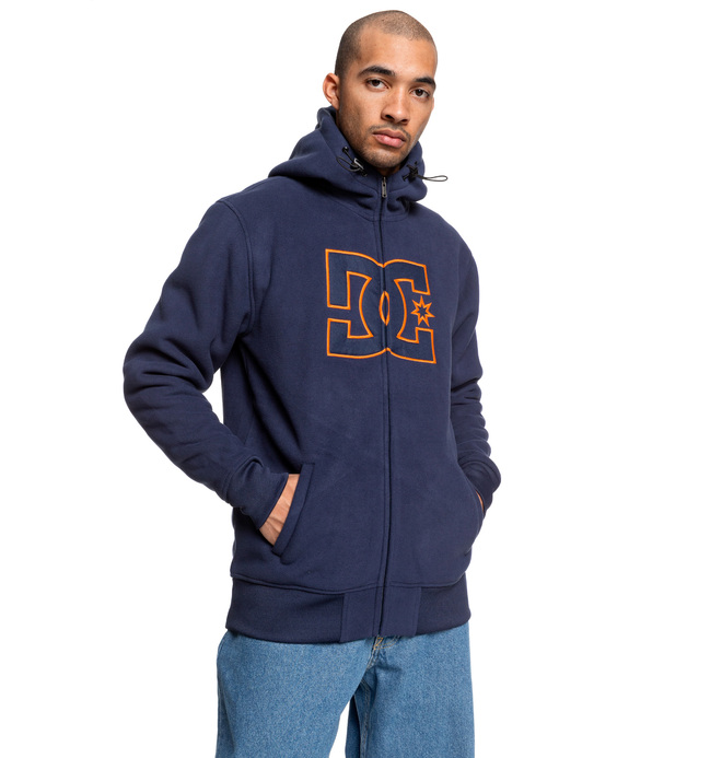 New Star Sherpa Lined Zip Up Polar Fleece Hoodie for Men