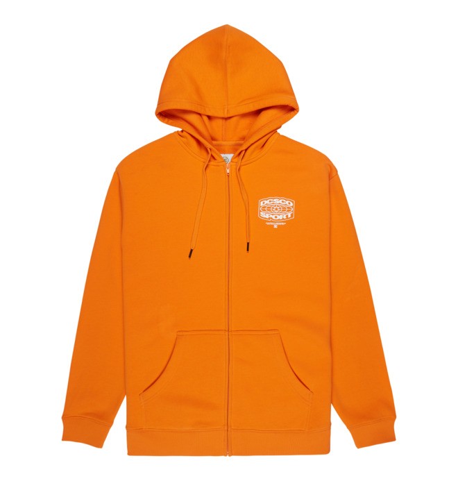 Retro Sport - Zip-Up Hoodie for Men - Men's Orange Zip-Up Hoodie