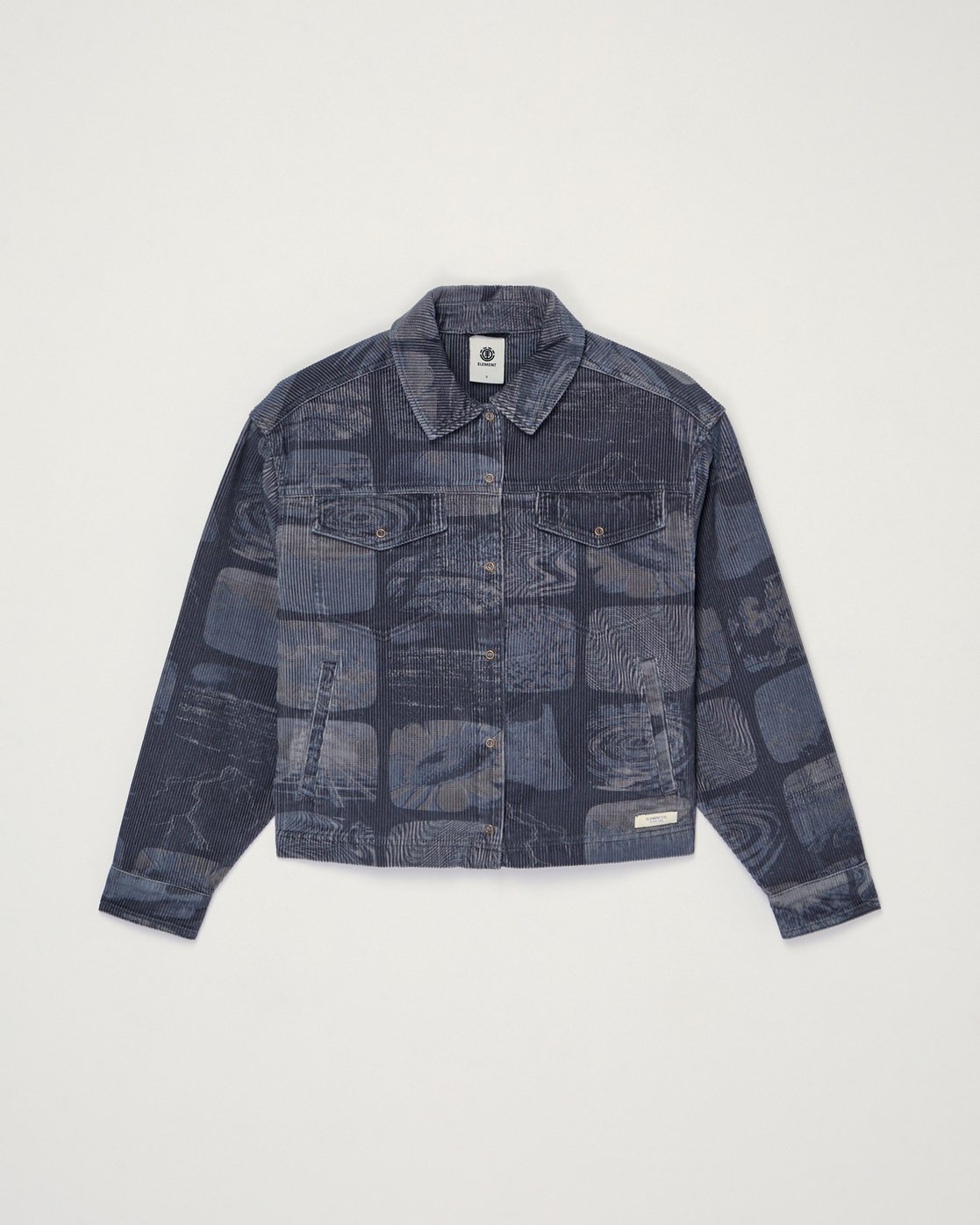 Printed Cord - Women's Blue Long Sleeve Corduroy Shirt | Element