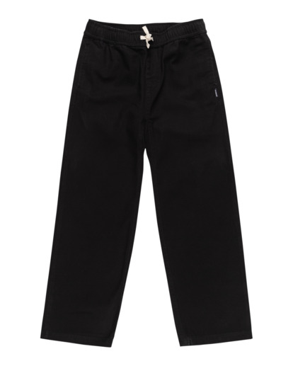 Pantalon Fille Jambe Large Taille Haute - Noir, élastique Smocké - Polyester/coton - Tendance 2025
