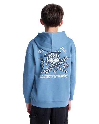 element, Timber Hobos Po Y - Sweat à capuche pour Garçon 8-16 ans, BLUE MIRAGE (bmk0) Timber Hobos Po Y - Hoodie for Boys 8-16  ELBSF00204