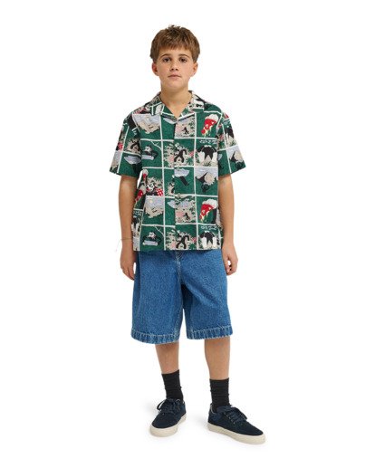 Printed - Short Sleeve Shirt for Boys 8-16  ELBWT00116