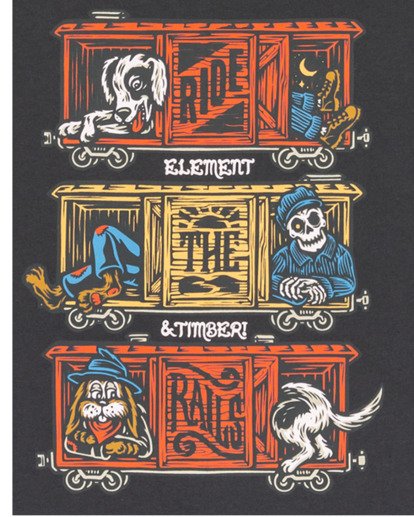 element, Timber Boxcar Y - Short Sleeve T-Shirt for Boys 8-16, OFF BLACK (kta0) Timber Boxcar Y - Short Sleeve T-Shirt for Boys 8-16  ELBZT00257