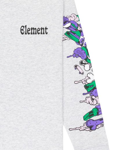 element, Rolling Dead - Long Sleeve T-Shirt for Boys 8-16, MID GREY HEATHER (sgbh) Rolling Dead - Long Sleeve T-Shirt for Boys 8-16  ELBZT00264