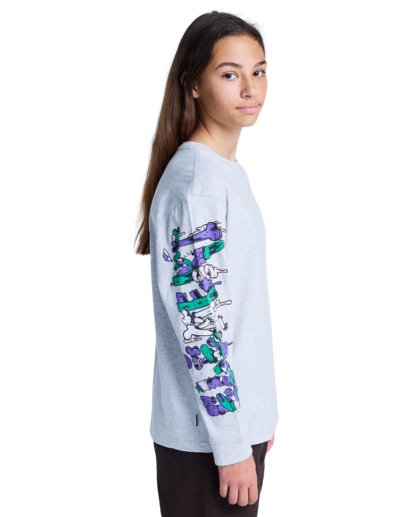 element, Rolling Dead - Long Sleeve T-Shirt for Boys 8-16, MID GREY HEATHER (sgbh) Rolling Dead - Long Sleeve T-Shirt for Boys 8-16  ELBZT00264