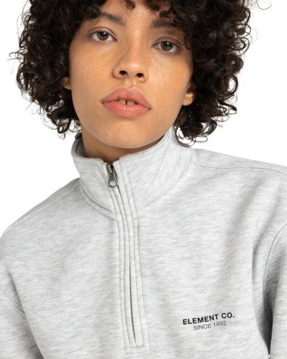 element, Element Co W - Felpa con cerniera a un quarto da Donna, MID GREY HEATHER (sgbh) Element Co W - Quarter Zip Sweatshirt for Women  ELJFT00124