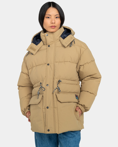 ラフロッグ WEIGHT PUFFER STADIUM JACKET L Big Trekka - Women's Green Puffer Jacket | Element