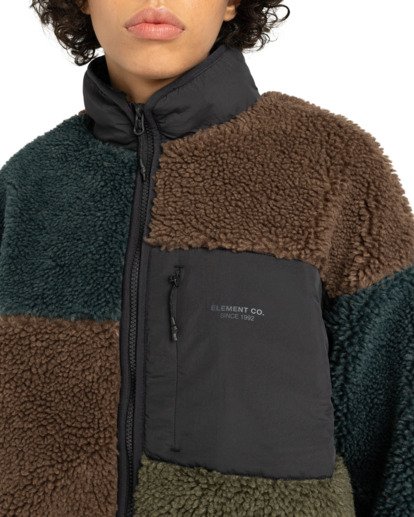 element, Oak Sherpa W - Giacca in sherpa da Donna, MULTICOLOR (ksqe) Oak Sherpa W - Sherpa Jacket for Women  ELJJK00124