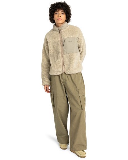 element, Oak Sherpa W - Giacca in sherpa da Donna, OAT MILK (teg0) Oak Sherpa W - Sherpa Jacket for Women  ELJJK00124