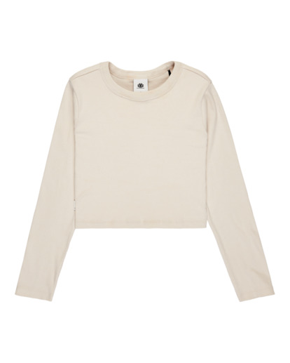 element, Icon Crop W - Maglietta a Maniche Lunghe da Donna, OAT MILK (teg0) Icon Crop W - Long Sleeve T-Shirt for Women  ELJKT00122