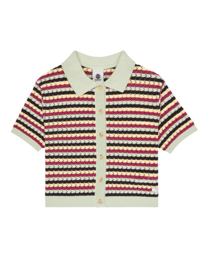 Crochet Stripes - Polo Shirt for Women  ELJSW00117