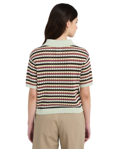 Crochet Stripes - Polo Shirt for Women  ELJSW00117