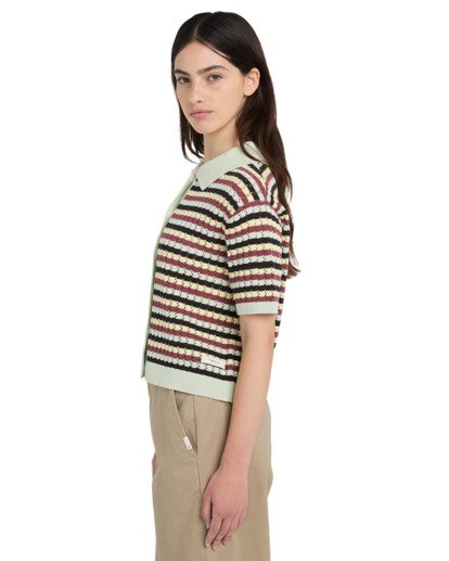 Crochet Stripes - Polo Shirt for Women  ELJSW00117