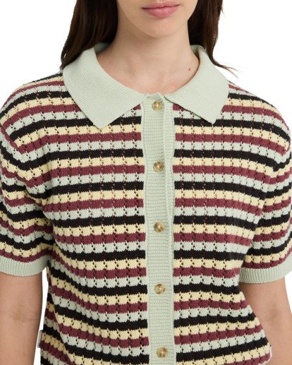 Crochet Stripes - Polo Shirt for Women  ELJSW00117