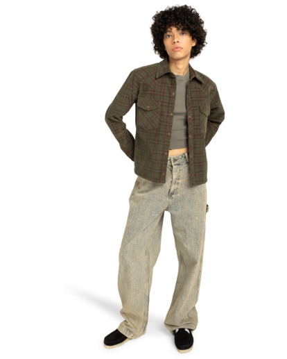 element, Westward Corduroy W - Camicia a Maniche Lunghe da Donna, CORDUROY CHECKS (rss1) Westward Corduroy W - Long Sleeve Shirt for Women  ELJWT00116