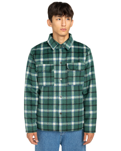 element, Lodge Check - Gewatteerd Overshirt voor Heren, DARK GREEN CHECK (gsl1) Lodge Check - Padded Overshirt for Men  ELYJK00282