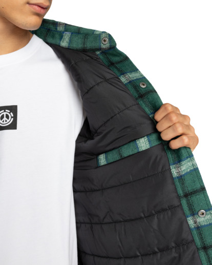element, Lodge Check - Gewatteerd Overshirt voor Heren, DARK GREEN CHECK (gsl1) Lodge Check - Padded Overshirt for Men  ELYJK00282