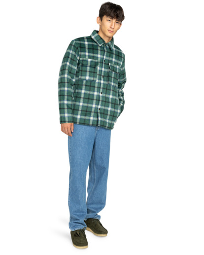 element, Lodge Check - Gewatteerd Overshirt voor Heren, DARK GREEN CHECK (gsl1) Lodge Check - Padded Overshirt for Men  ELYJK00282