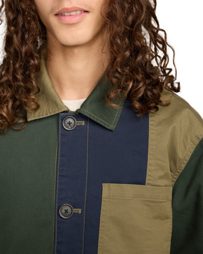 element, Crossroads Patchwork Overshirt - Gewatteerd Overshirt voor Heren, MULTICOLOR (ksqe) Crossroads Patchwork Overshirt - Padded Overshirt for Men  ELYJK00284