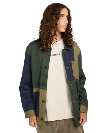 element, Crossroads Patchwork Overshirt - Gewatteerd Overshirt voor Heren, MULTICOLOR (ksqe) Crossroads Patchwork Overshirt - Padded Overshirt for Men  ELYJK00284