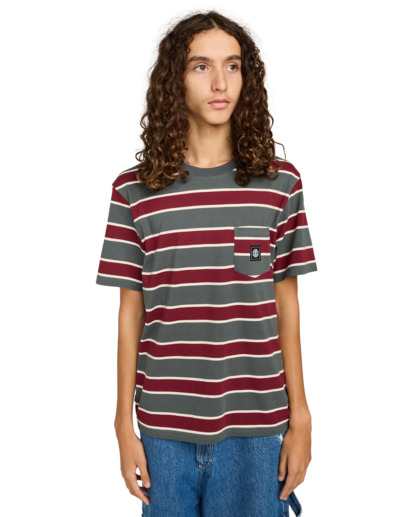 element, Icon Label Pocket - T-Shirt à manches courtes pour Homme, ARDOISE/ZINFANDEL/OATMILK (krn3) Icon Label Pocket - Short Sleeve T-Shirt for Men  ELYKT00198