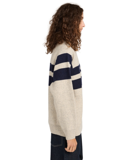 element, 2000S Rib Cr - Pull à col rond pour Homme, OAT MILK (teg0) 2000S Rib Cr - Crew Neck Jumper for Men  ELYSW00128