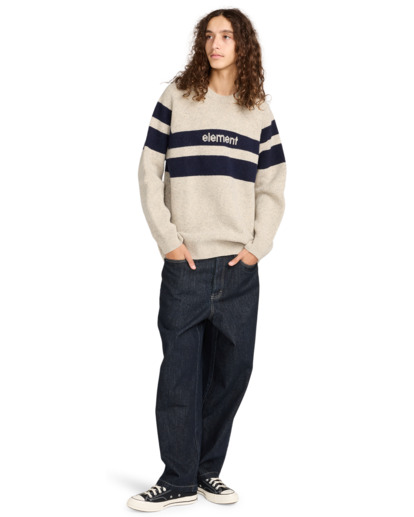 element, 2000S Rib Cr - Pull à col rond pour Homme, OAT MILK (teg0) 2000S Rib Cr - Crew Neck Jumper for Men  ELYSW00128