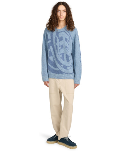 element, Double Icon Cr - Pull à col rond pour Homme, MID GREY HEATHER (sgbh) Double Icon Cr - Crew Neck Jumper for Men  ELYSW00129
