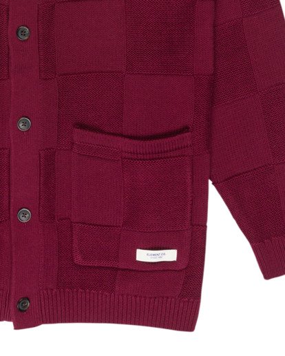 element, Textured Check Cardigan - Cardigan für Männer, ZINFANDEL (rss0) Textured Check Cardigan - Cardigan for Men  ELYSW00136