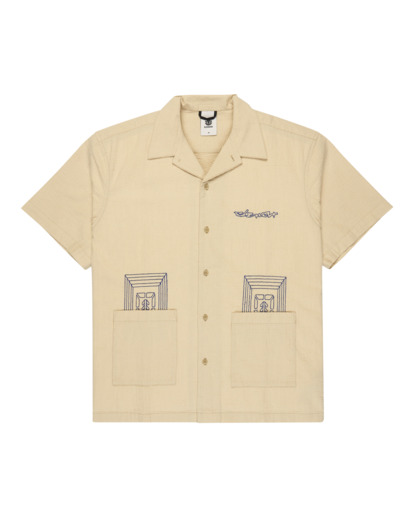 Seersucker Embroidery - Short Sleeve Shirt for Men  ELYWT00199