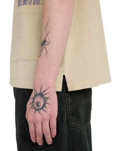 Seersucker Embroidery - Short Sleeve Shirt for Men  ELYWT00199