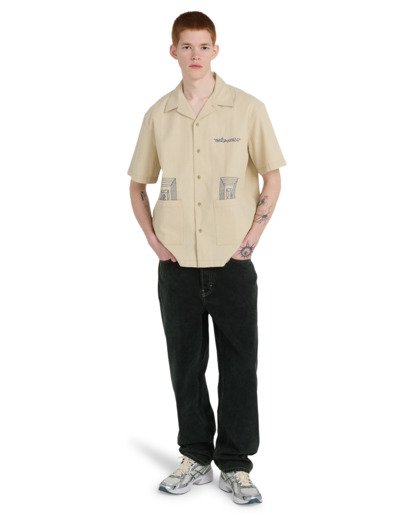 Seersucker Embroidery - Short Sleeve Shirt for Men  ELYWT00199