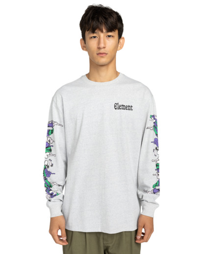 element, Rolling Dead - Long Sleeve T-Shirt for Men, MID GREY HEATHER (sgbh) Rolling Dead - Long Sleeve T-Shirt for Men  ELYZT00563