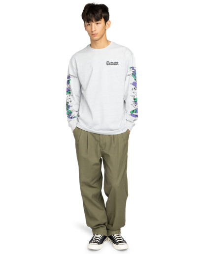 element, Rolling Dead - Long Sleeve T-Shirt for Men, MID GREY HEATHER (sgbh) Rolling Dead - Long Sleeve T-Shirt for Men  ELYZT00563