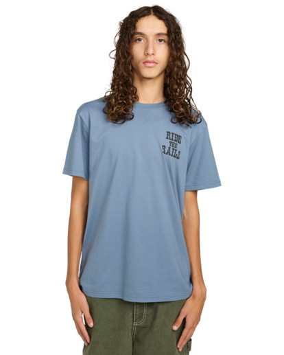 element, Timber On Track - T-Shirt à manches courtes pour Homme, BLUE MIRAGE (bmk0) Timber On Track - Short Sleeve T-Shirt for Men  ELYZT00575