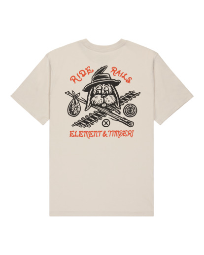 element, Timber Hobos - T-Shirt für Männer, OAT MILK (teg0) Timber Hobos - Short Sleeve T-Shirt for Men  ELYZT00582