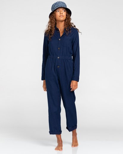 Elise Indigo Long Sleeve Jumpsuit for Women Element