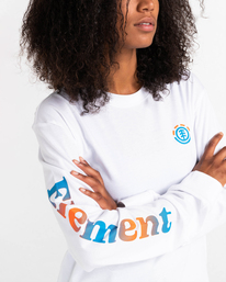 4 Kass - Long Sleeve T-Shirt for Men White C1LSB4ELP2 Element