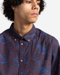3 Timber x Element - Garden Poplin - Short Sleeve Shirt for Men Red C1SHC2ELP2 Element