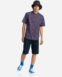 4 Timber x Element - Garden Poplin - Short Sleeve Shirt for Men Red C1SHC2ELP2 Element