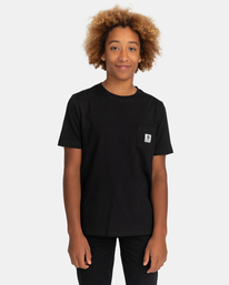 1 Basic Label - Camiseta de manga corta para Chicos 8-16 Negro C2SSD1ELP2 Element