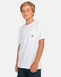 1 Basic Label - Short Sleeve T-Shirt for Boys 8-16 White C2SSD1ELP2 Element