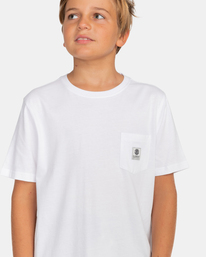 3 Basic Label - Short Sleeve T-Shirt for Boys 8-16 White C2SSD1ELP2 Element