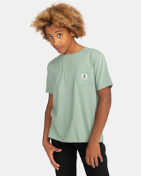 1 Basic Label - Short Sleeve T-Shirt for Boys 8-16 Green C2SSD1ELP2 Element