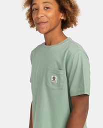 3 Basic Label - Short Sleeve T-Shirt for Boys 8-16 Green C2SSD1ELP2 Element