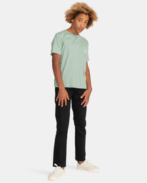4 Basic Label - Short Sleeve T-Shirt for Boys 8-16 Green C2SSD1ELP2 Element