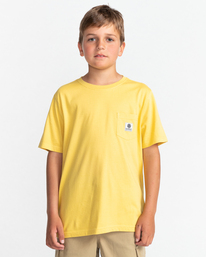 1 Basic Label - T-shirt manches courtes pour Garçon 8-16 ans Jaune C2SSD1ELP2 Element