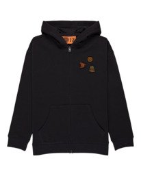 0 Timber Icon Embroidery - Felpa con cappuccio e zip da Ragazzo 8-16 Black ELBFT00156 Element