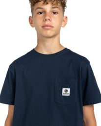 4 Basic - T-shirt avec poche pour Garçon 8-16 ans Bleu ELBKT00112 Element