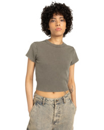 0 Icon Crop W - Short Sleeve T-Shirt for Women Brown ELJKT00121 Element
